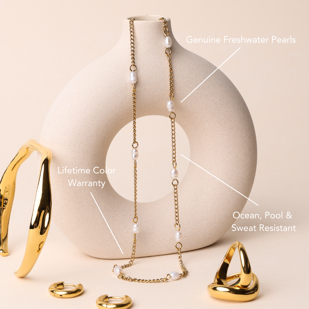 Dainty Gold Pearl Choker - Image 2