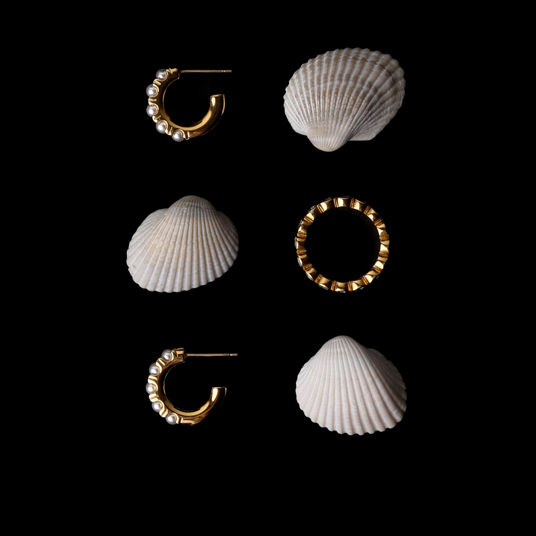 Mini Pearl Huggies Earrings - Image 5