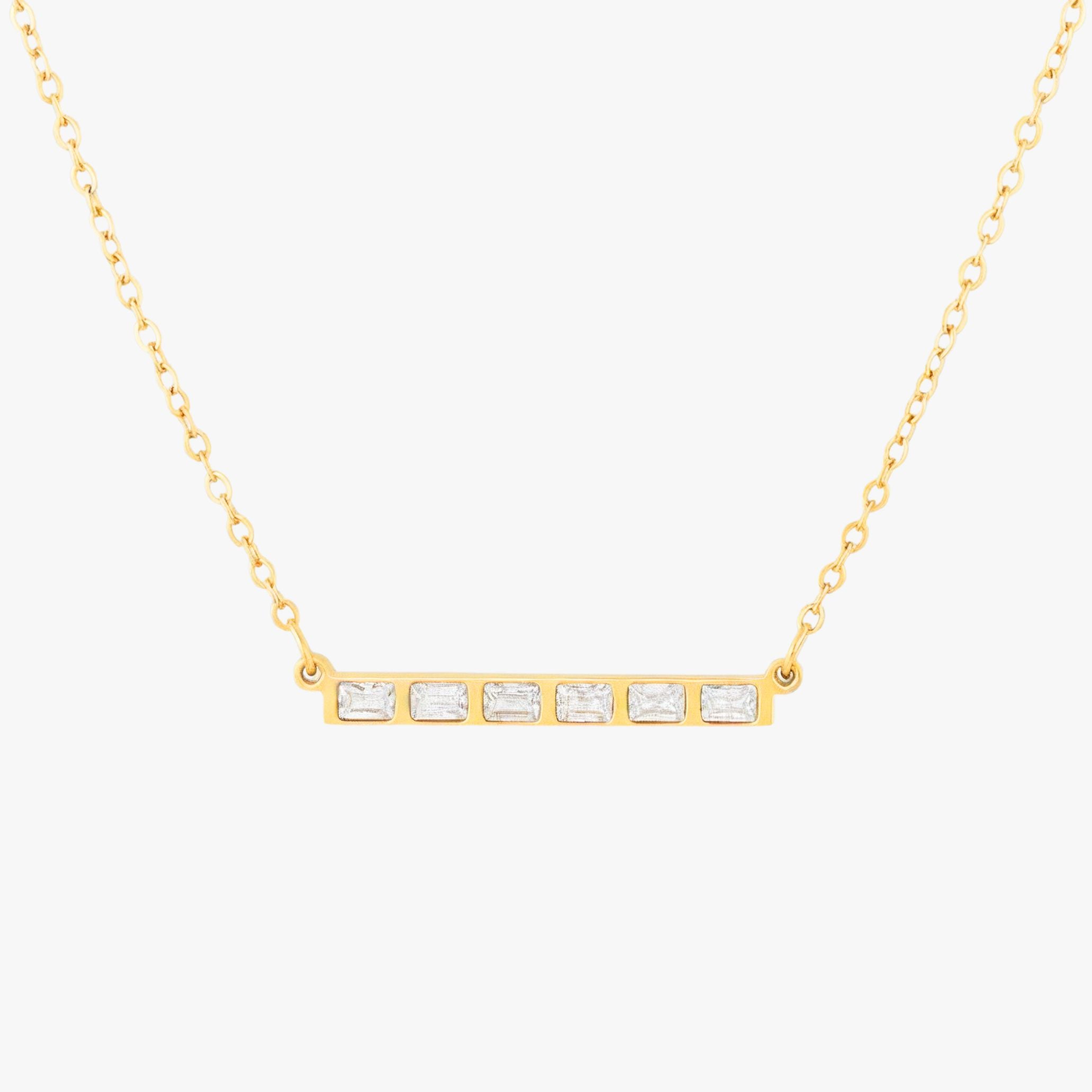 Baguette Line Necklace - Image 4