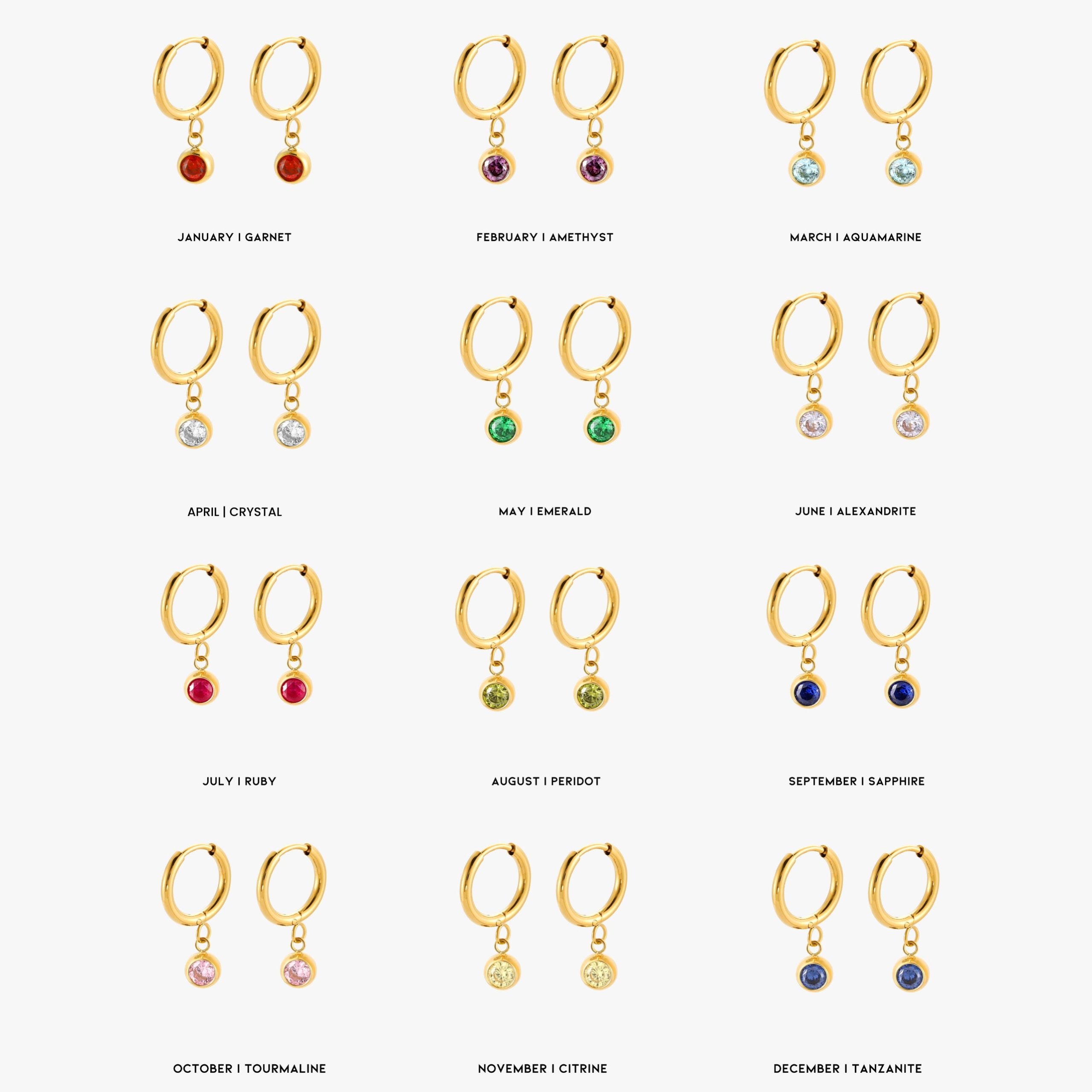 Birthstone Charm Hoops - Image 4