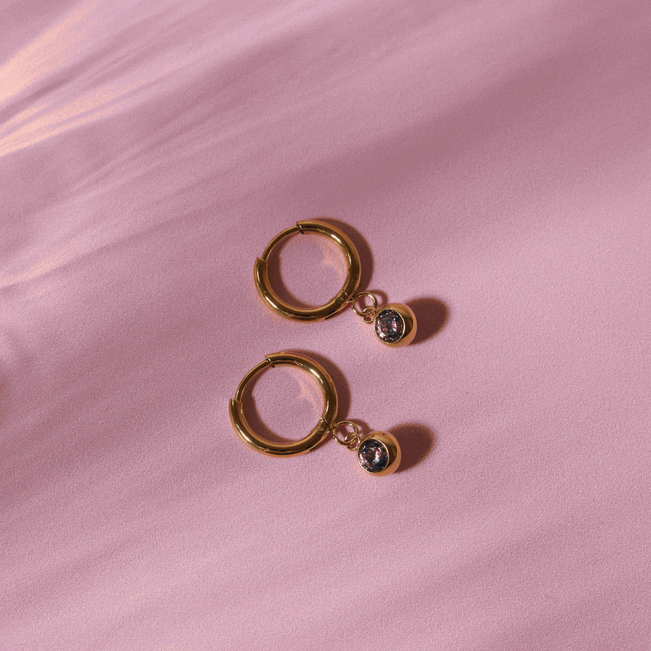 Birthstone Charm Hoops - Image 9