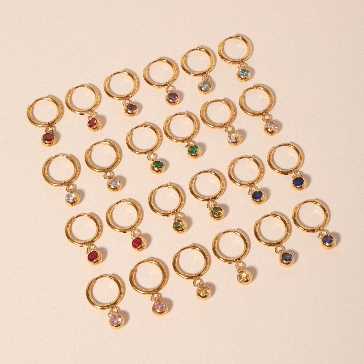 Birthstone Charm Hoops - Image 2