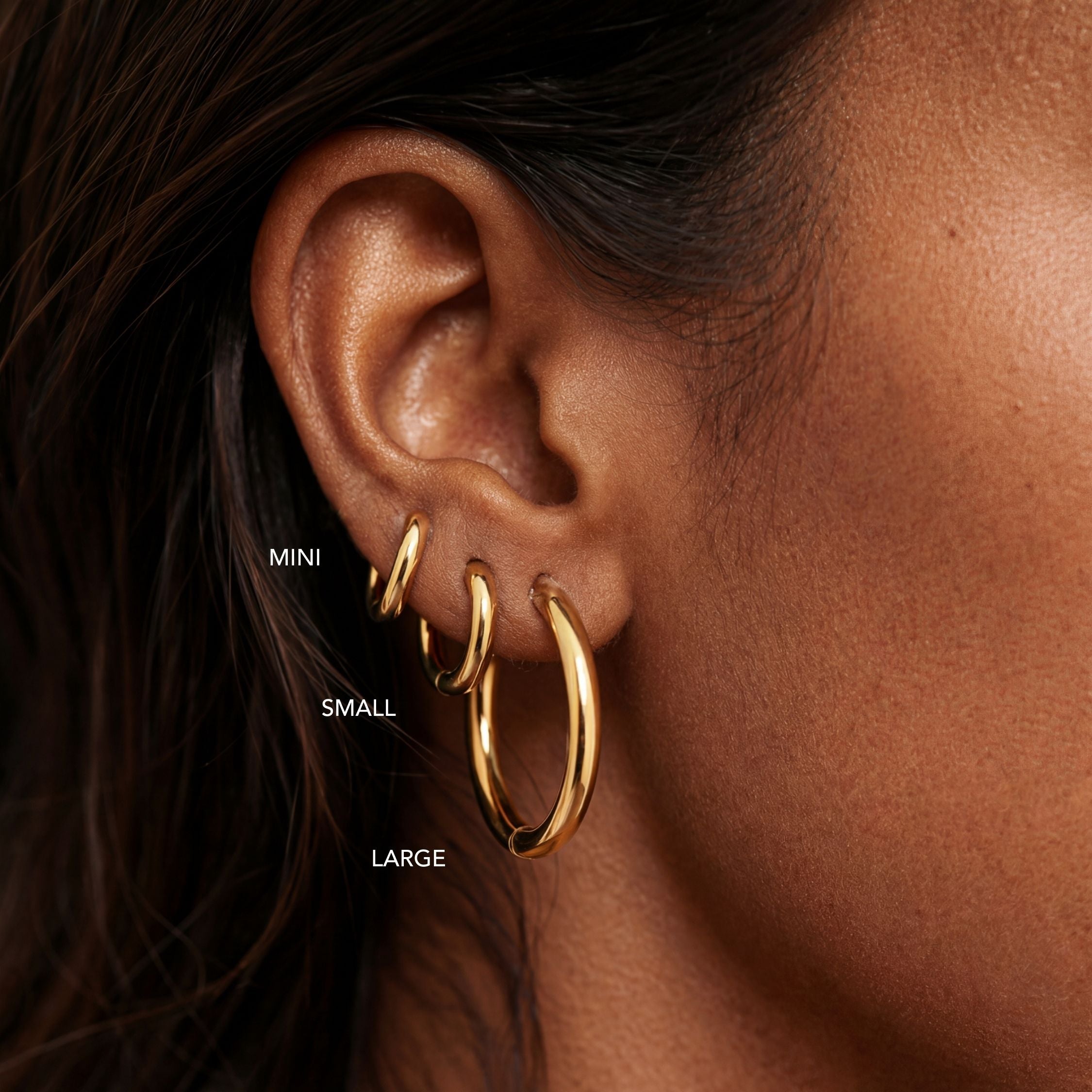 Thick Hoop Earrings - Image 3