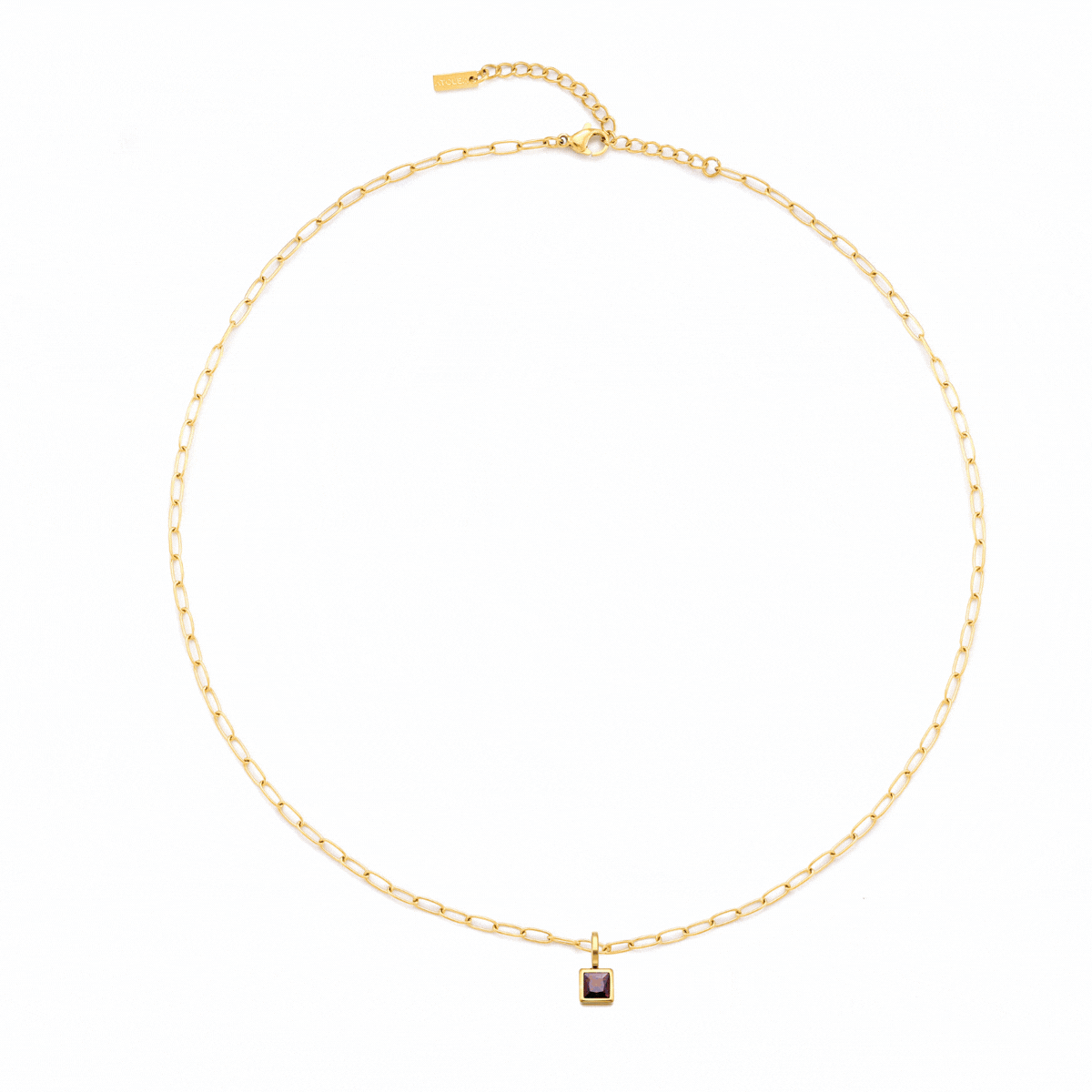 Paperclip Birthstone Necklace - Image 10