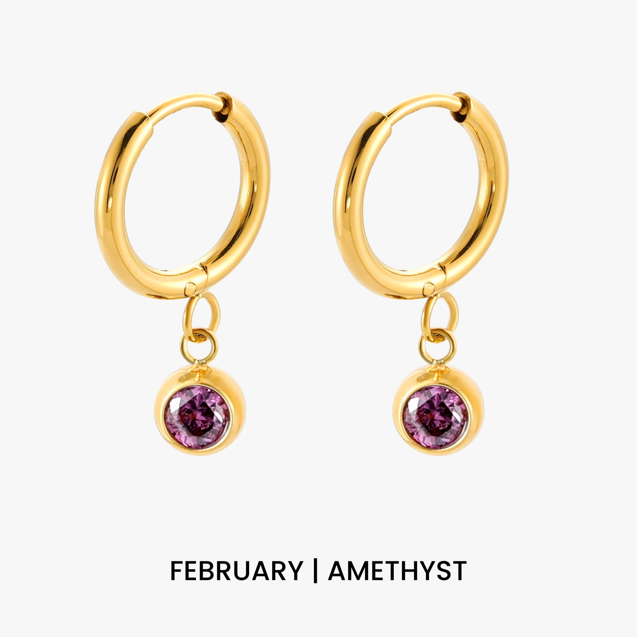 Birthstone Charm Hoops - Image 11