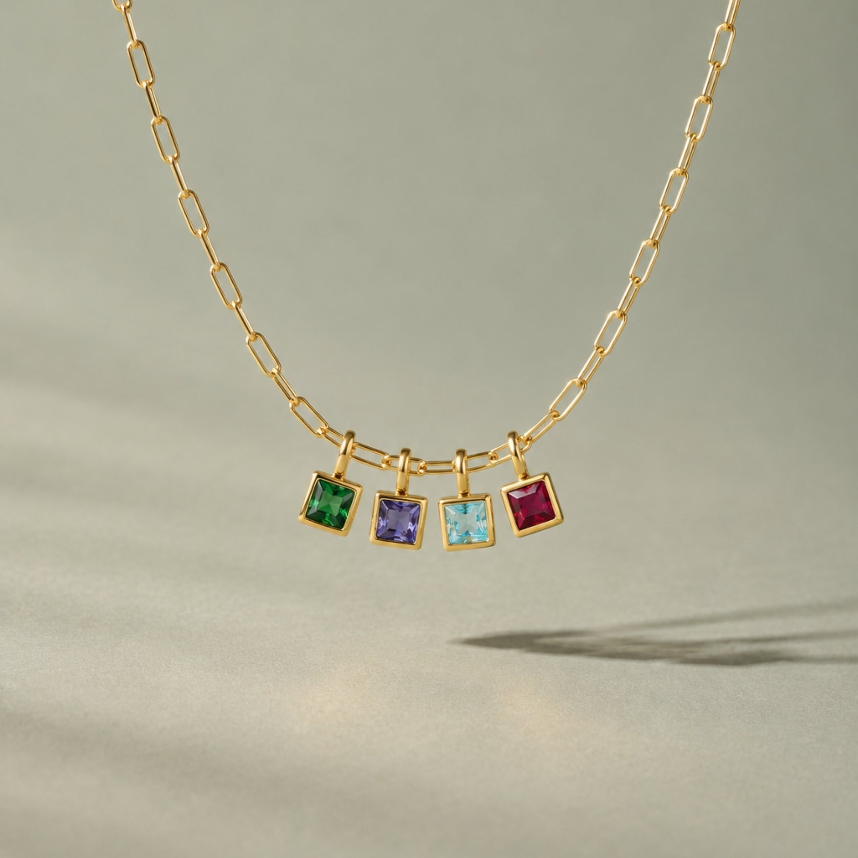 Paperclip Birthstone Necklace - Image 11