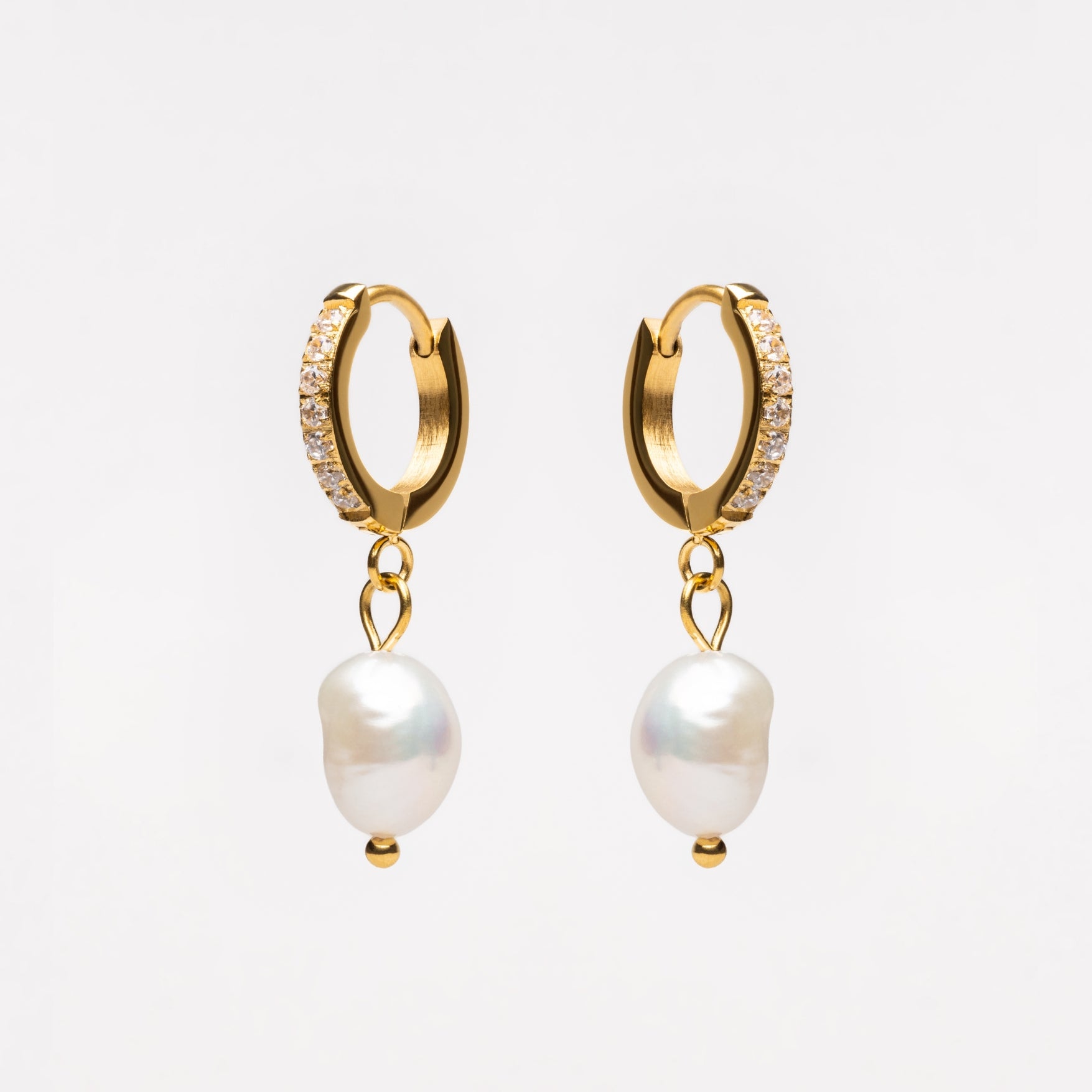 Freshwater Pearl Hoop Earrings - Image 13