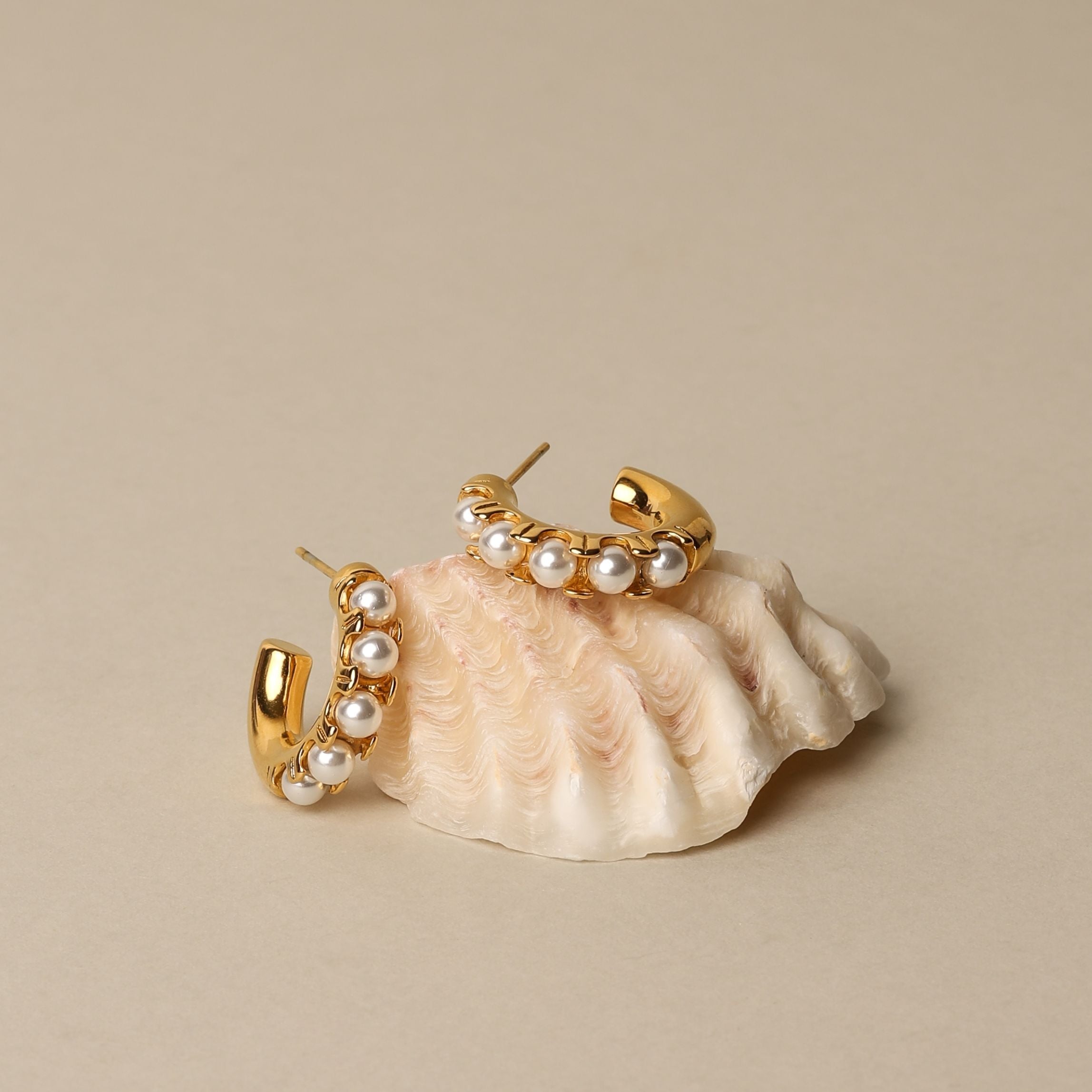 Mini Pearl Huggies Earrings - Image 12