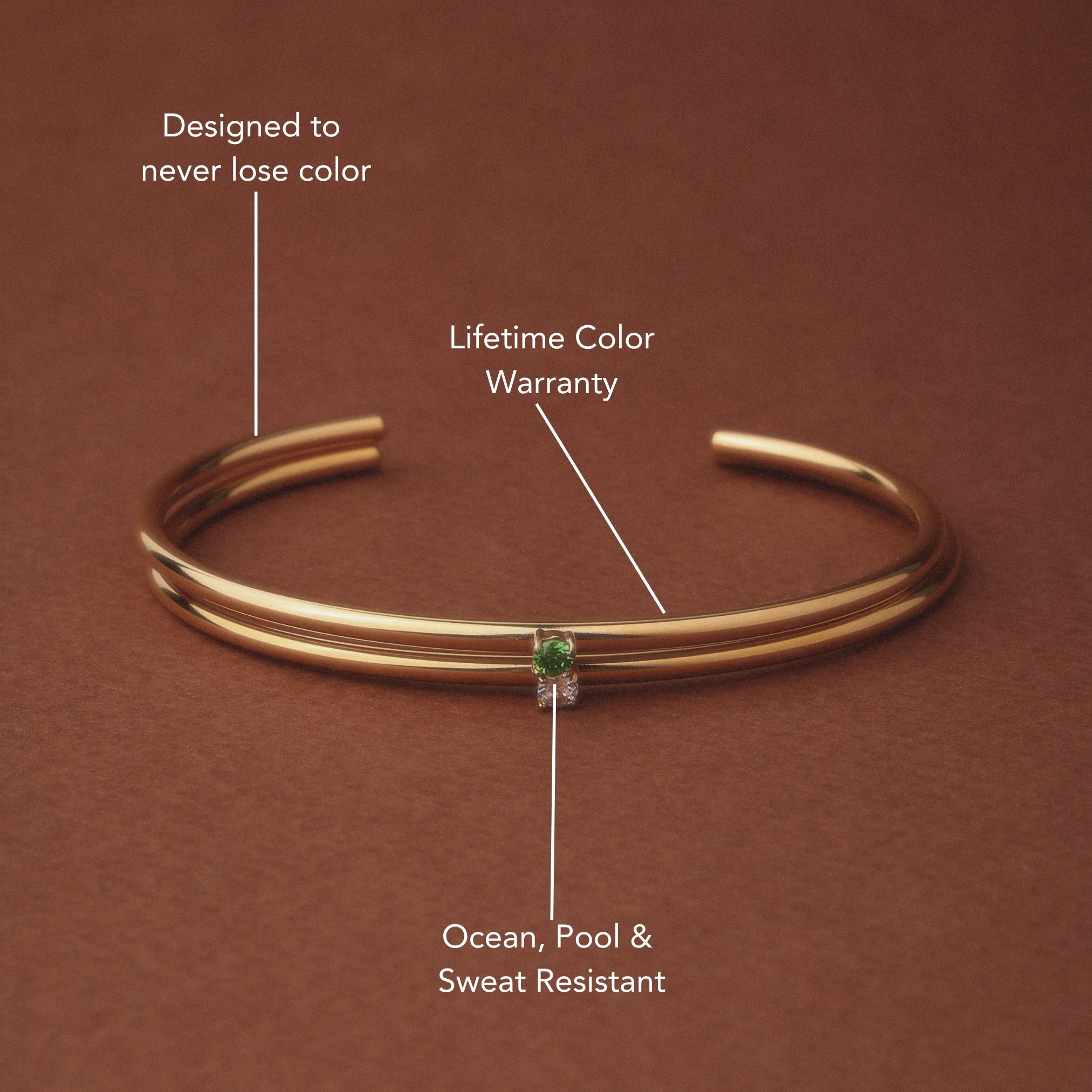 Thin Emerald Cuff - Image 3