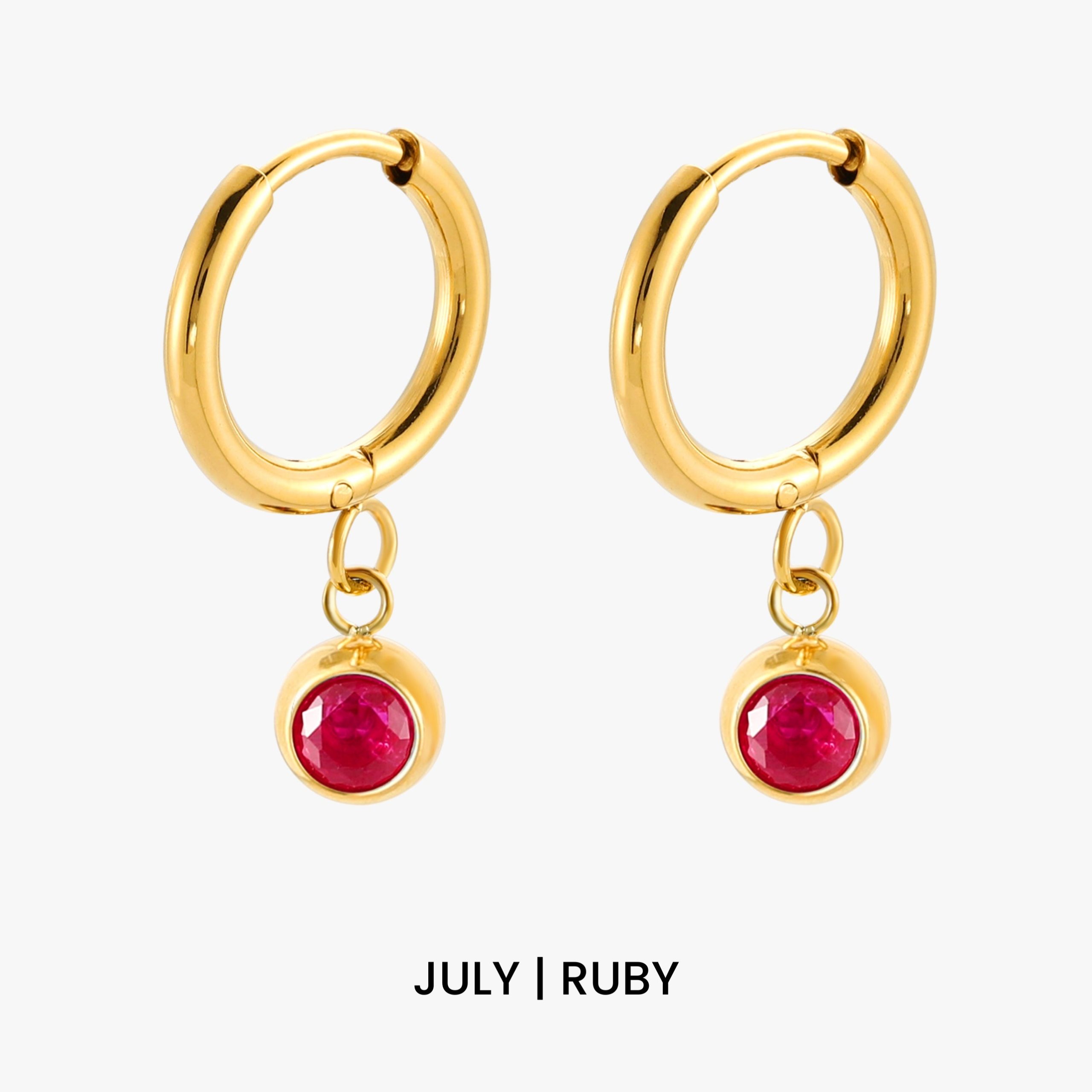 Birthstone Charm Hoops - Image 16