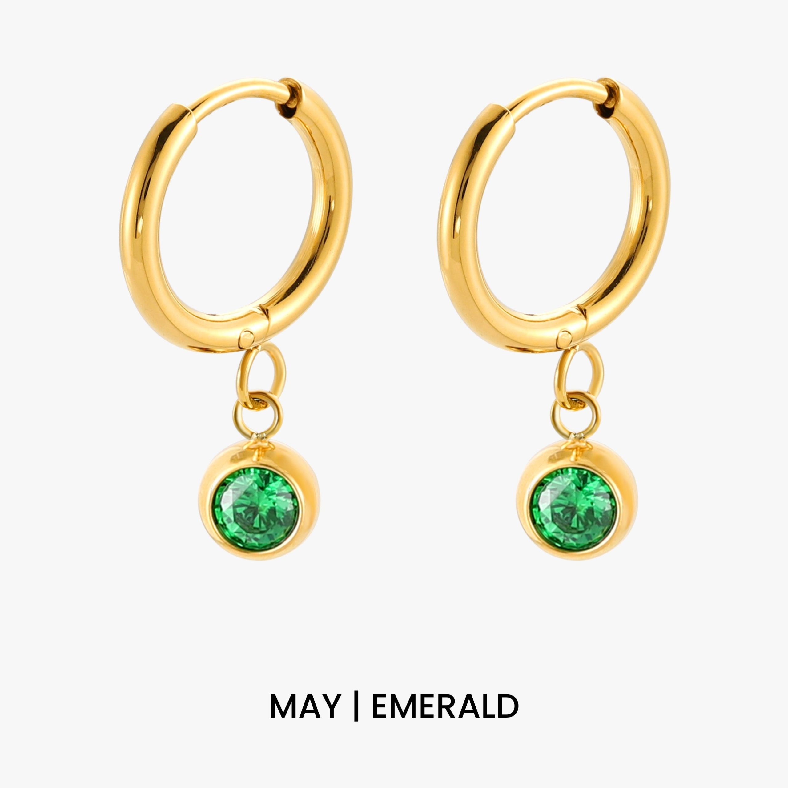 Birthstone Charm Hoops - Image 14