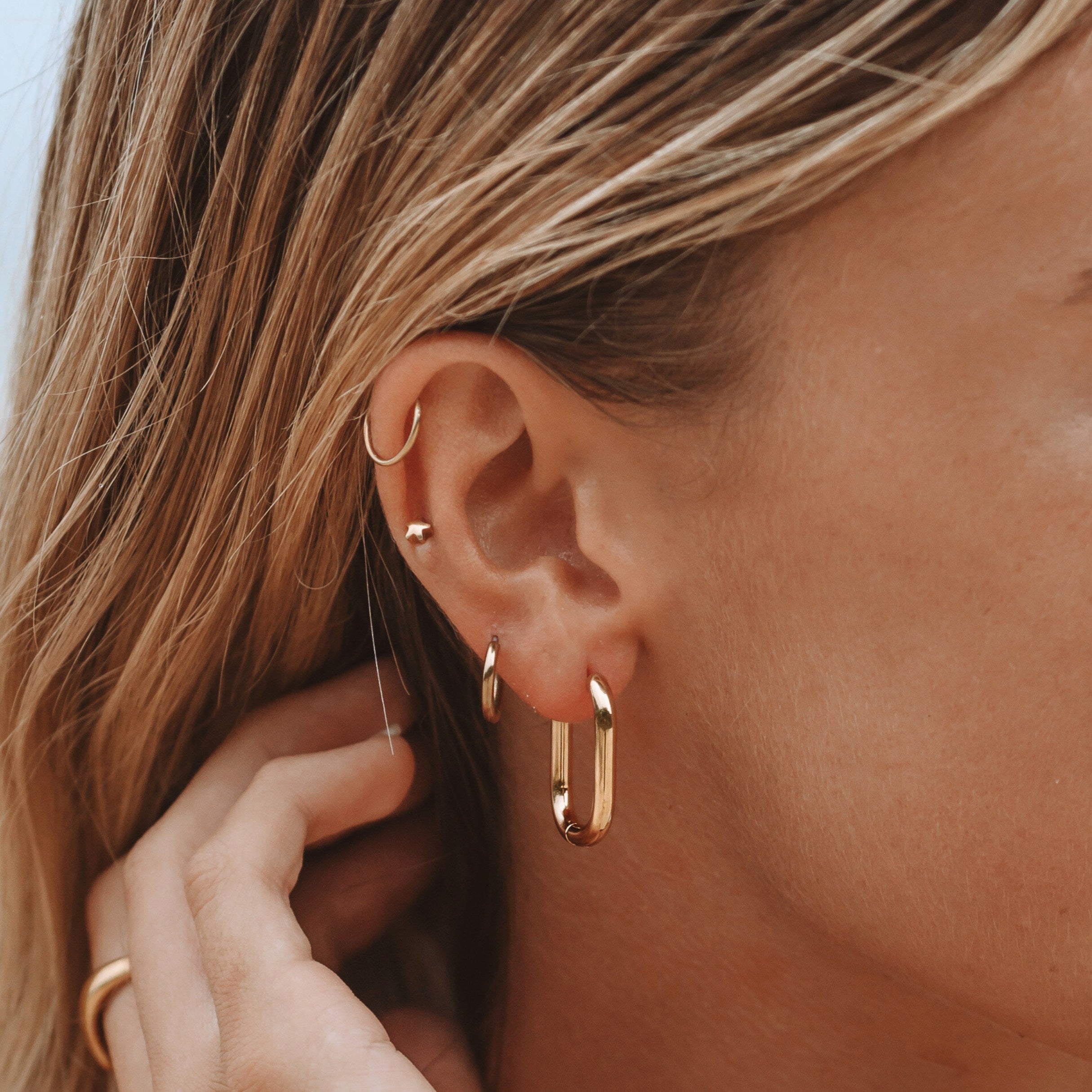 Oval Hoop Earrings - Image 4