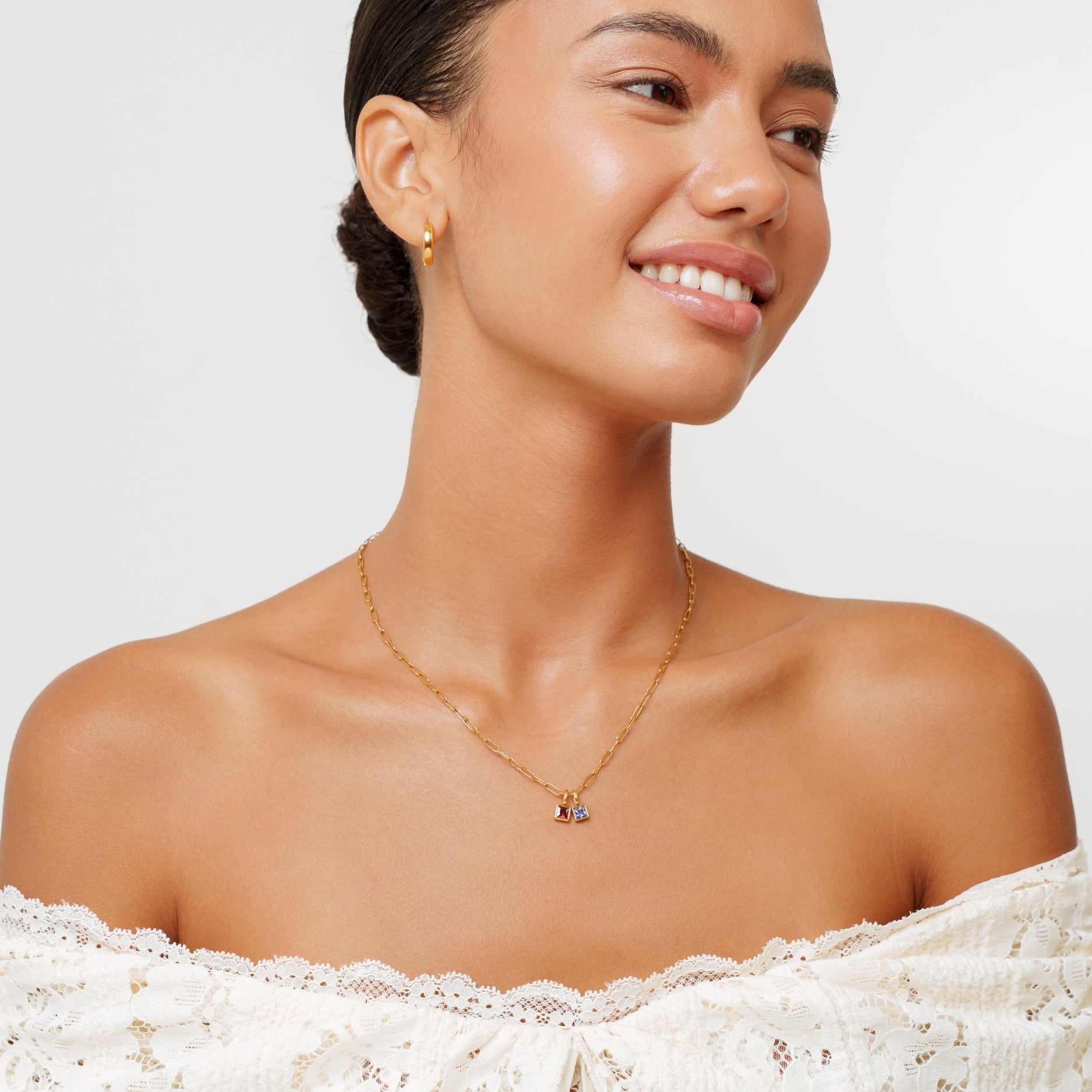 Paperclip Birthstone Necklace - Image 3
