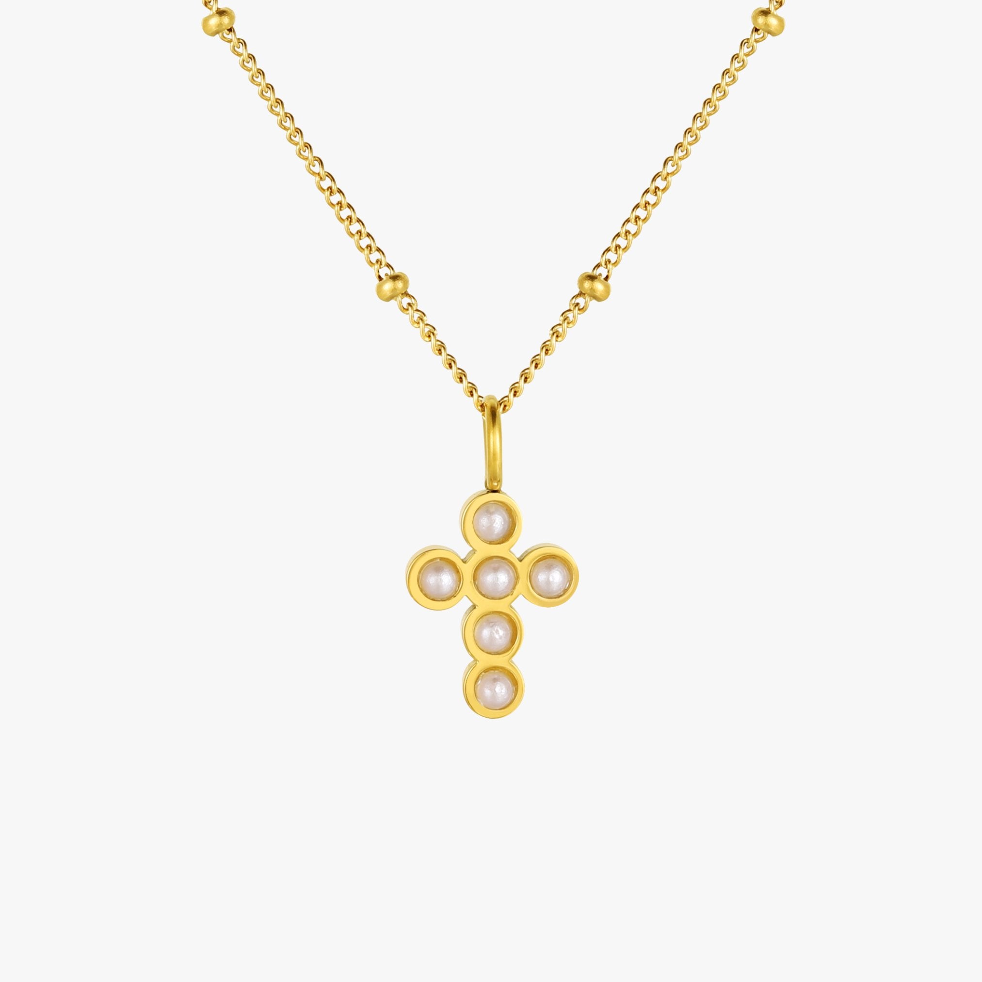 Pearl Cross Necklace - Image 4