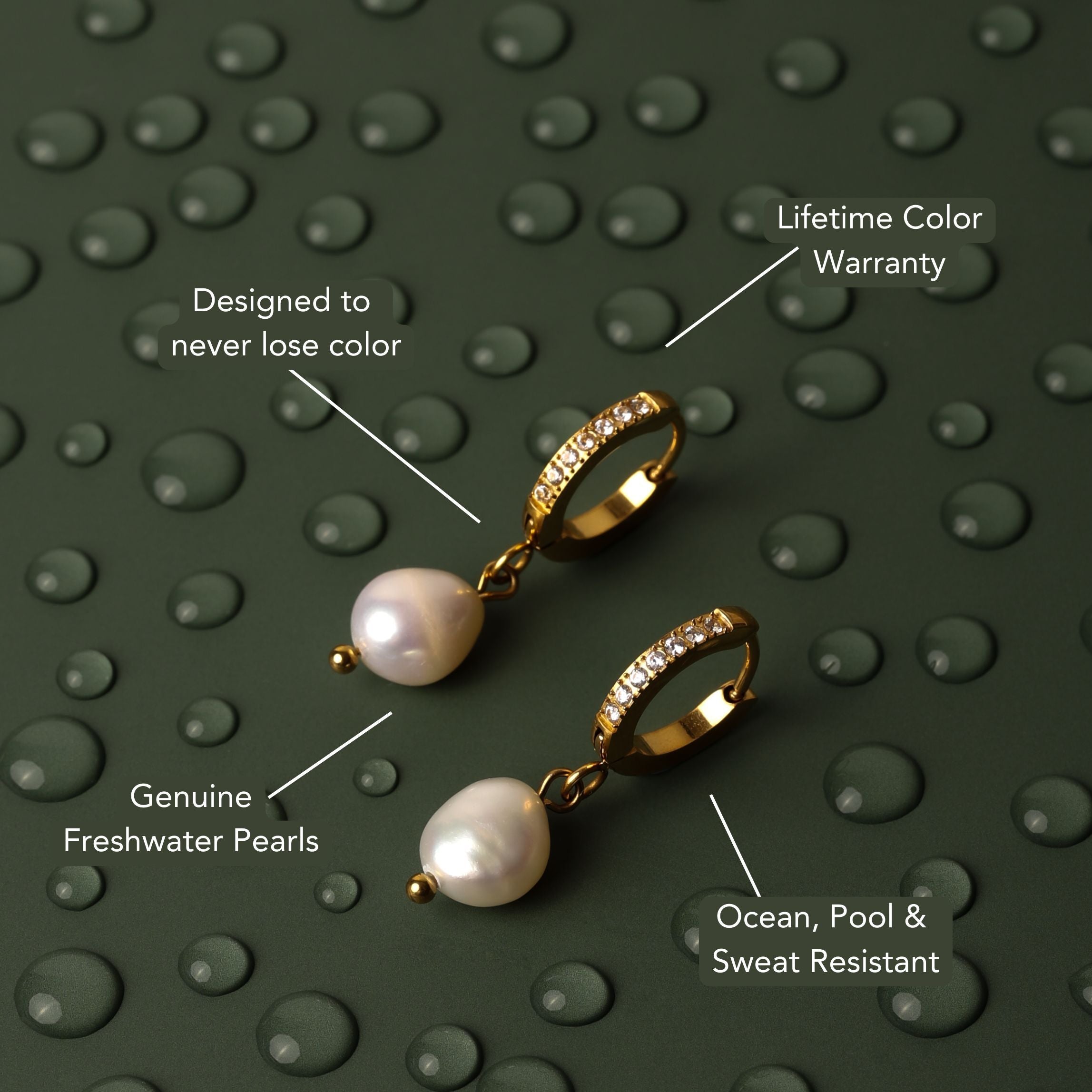 Freshwater Pearl Hoop Earrings - Image 17