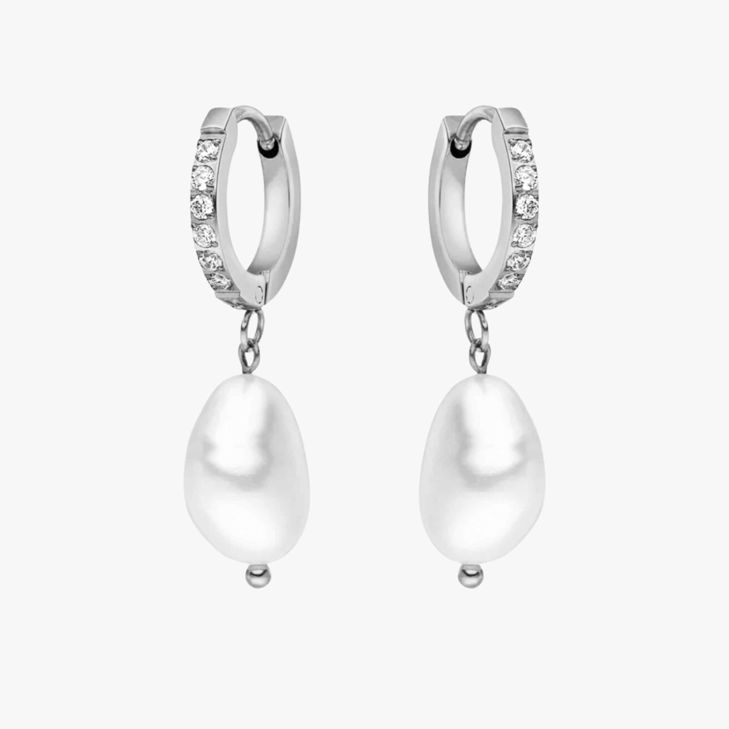 Freshwater Pearl Hoop Earrings - Image 15
