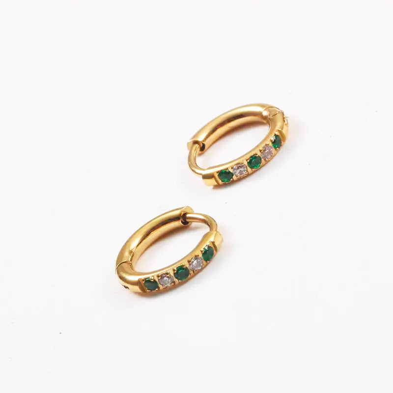 Oasis Green Hoops Earrings - Image 3